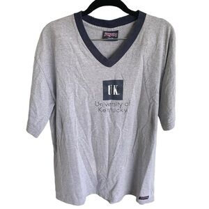 Vintage University of Kentucky Wildcats V Neck Tee Shirt Adult Size Large UK